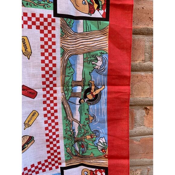 Vintage 60's BBQ Picnic Napkin Hankerchieft Made in USA - Picture 5 of 5